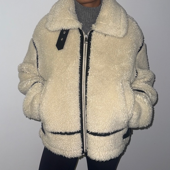Zara Faux Shearling Jacket - Picture 2 of 11